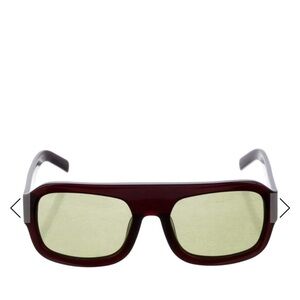 VEHLA Burgundy Frame Sunglasses with Light Green Lenses